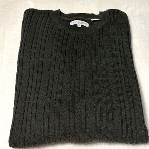 Men’s Olive Green Cable Knit Sweater